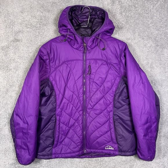 L.L. Bean PrimaLoft Jacket Womens L Parka Quilted Puffer Stowaway Ripstop 0HKQ3